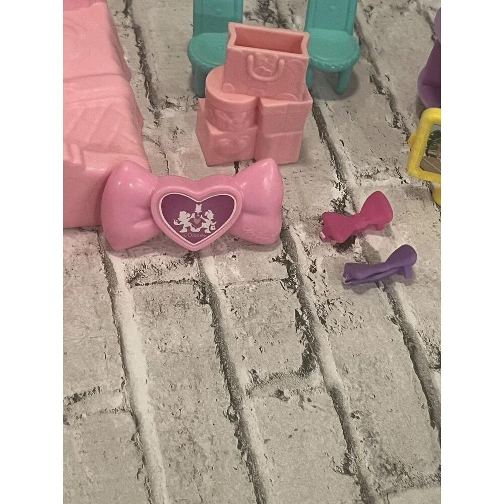 Minnie Mouse Bow Sweet Home Dollhouse Furniture Accessories Disney Toy Set Lot